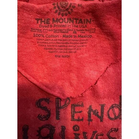 The Mountain Adult Med Teen Mosaic Cat Tie Dye Tank Top Unisex  Red color - Picture 6 of 6